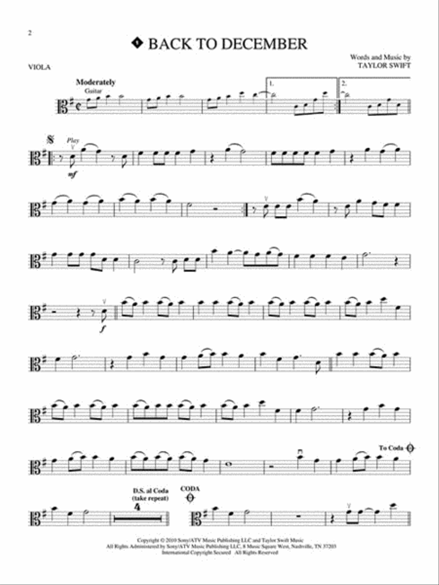 Taylor Swift – 2nd Edition Viola Solo scores gallery preview page 3