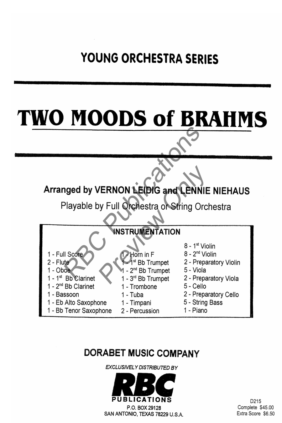 Two Moods Of Brahms Two Moods Of Brahms Full Orchestra scores gallery preview page 2
