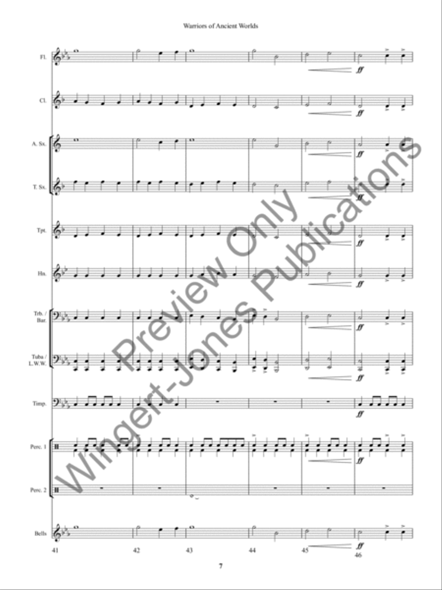 Warriors of Ancient Worlds Concert Band scores gallery preview page 10