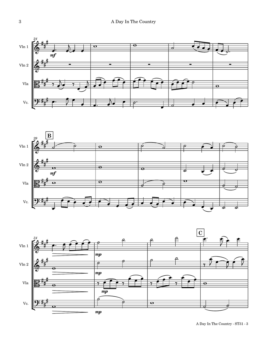 A Day In The Country A Day In The Country String Quartet scores gallery preview page 6