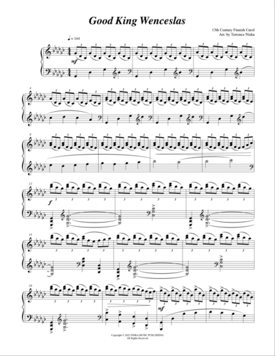 Good King Wenceslas Piano Solo scores gallery preview page 2