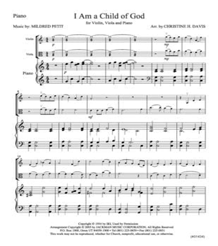 I Am a Child of God - Violin/Viola Duet String Duet scores gallery preview page 2