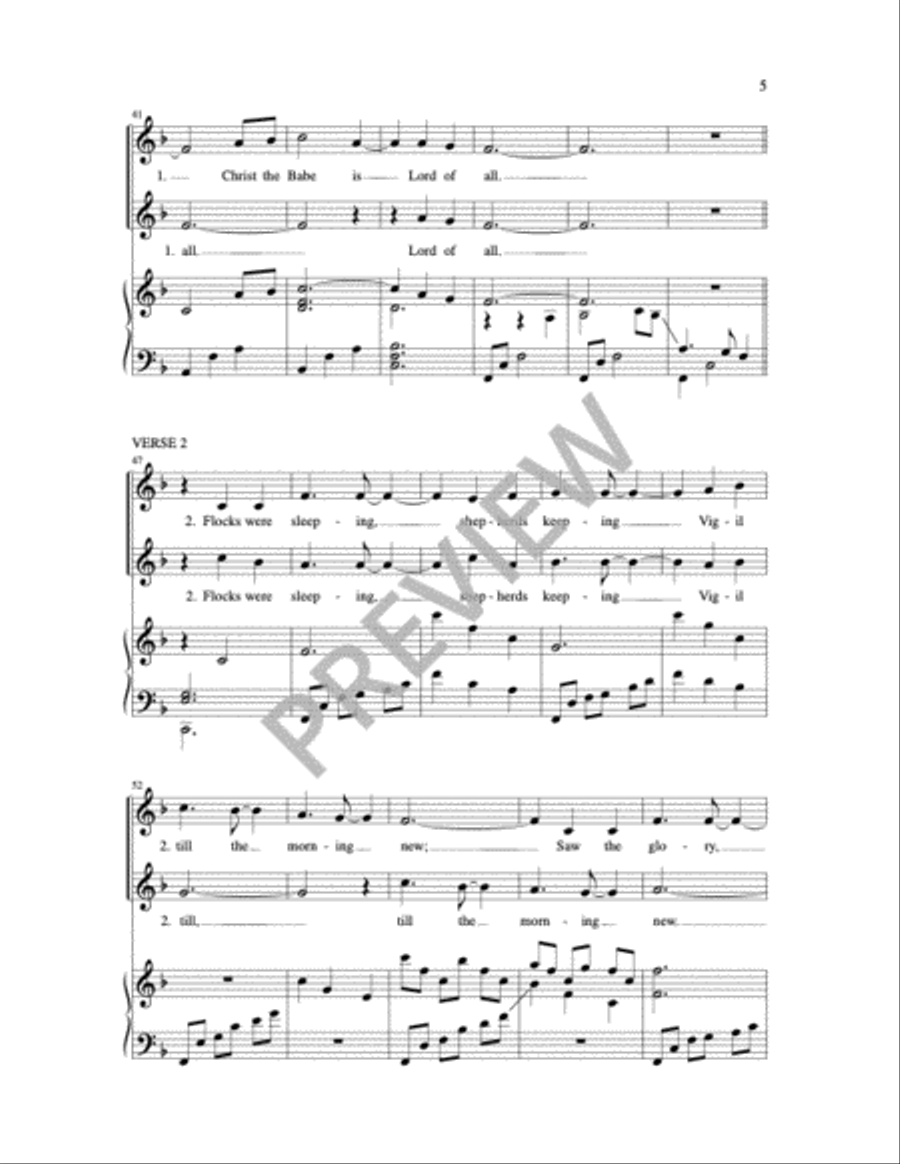 Infant Holy, Infant Lowly 2-Part scores gallery preview page 6