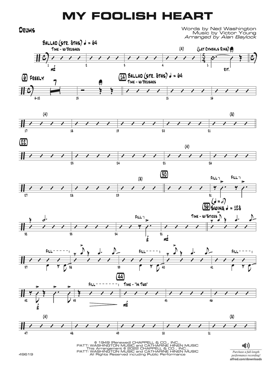 My Foolish Heart: Drums