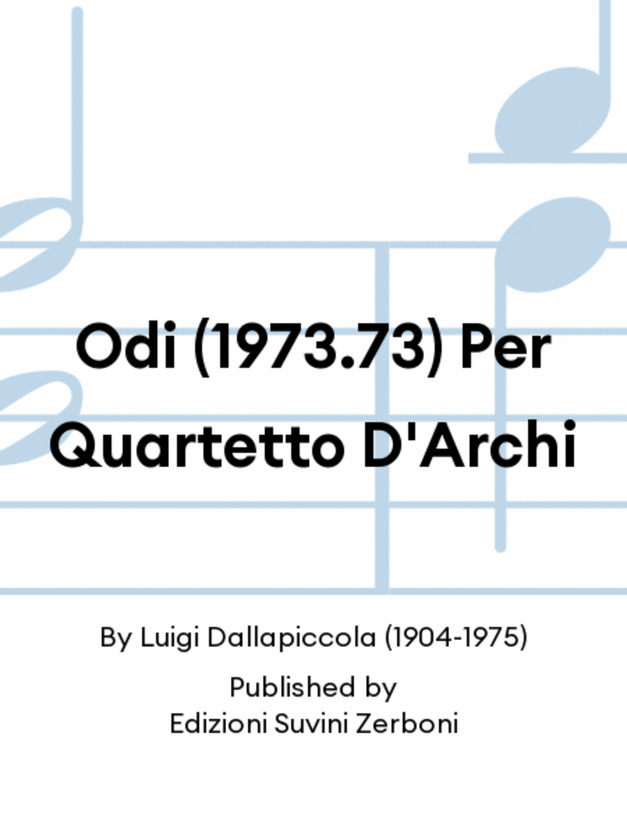 Book cover for Odi (1973.73) Per Quartetto D'Archi