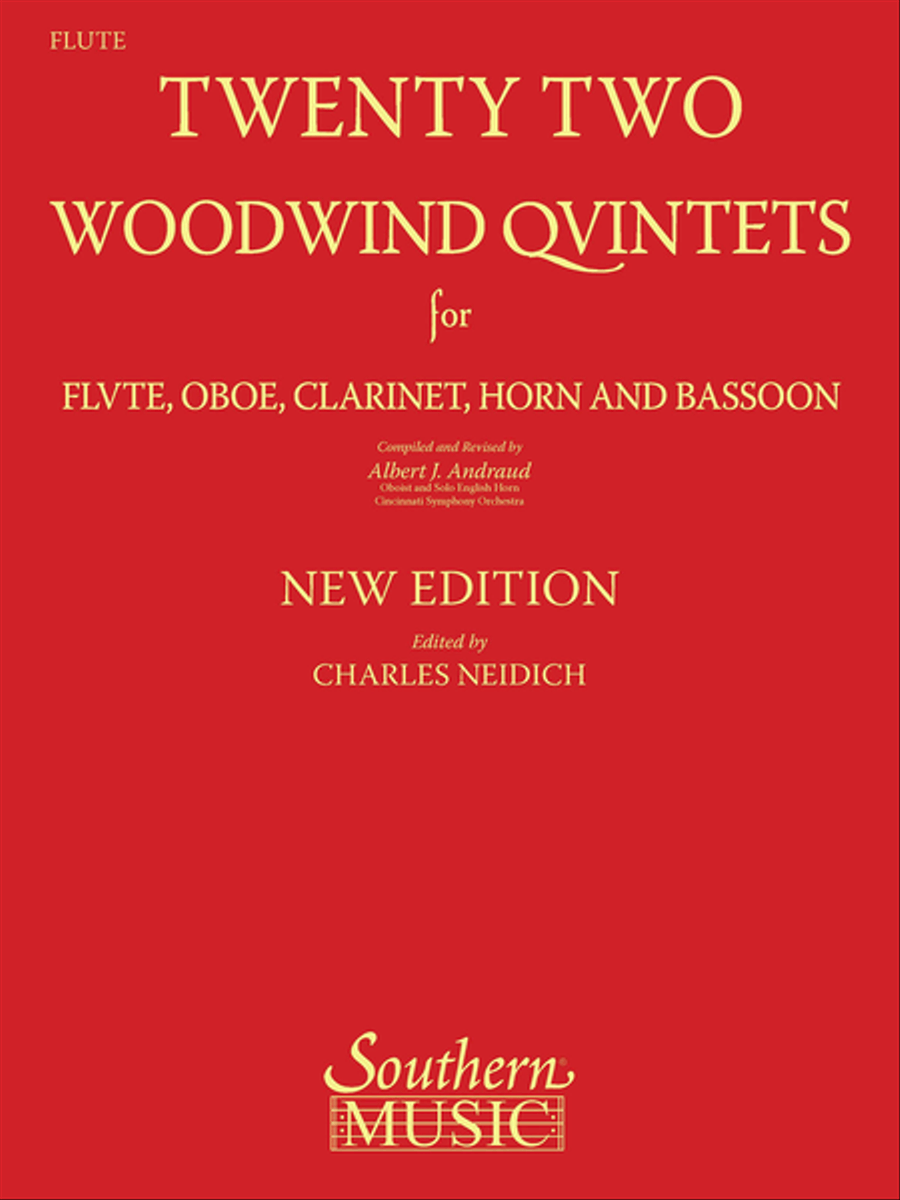 22 Woodwind Quintets – New Edition Woodwind Quintet scores gallery preview page 1