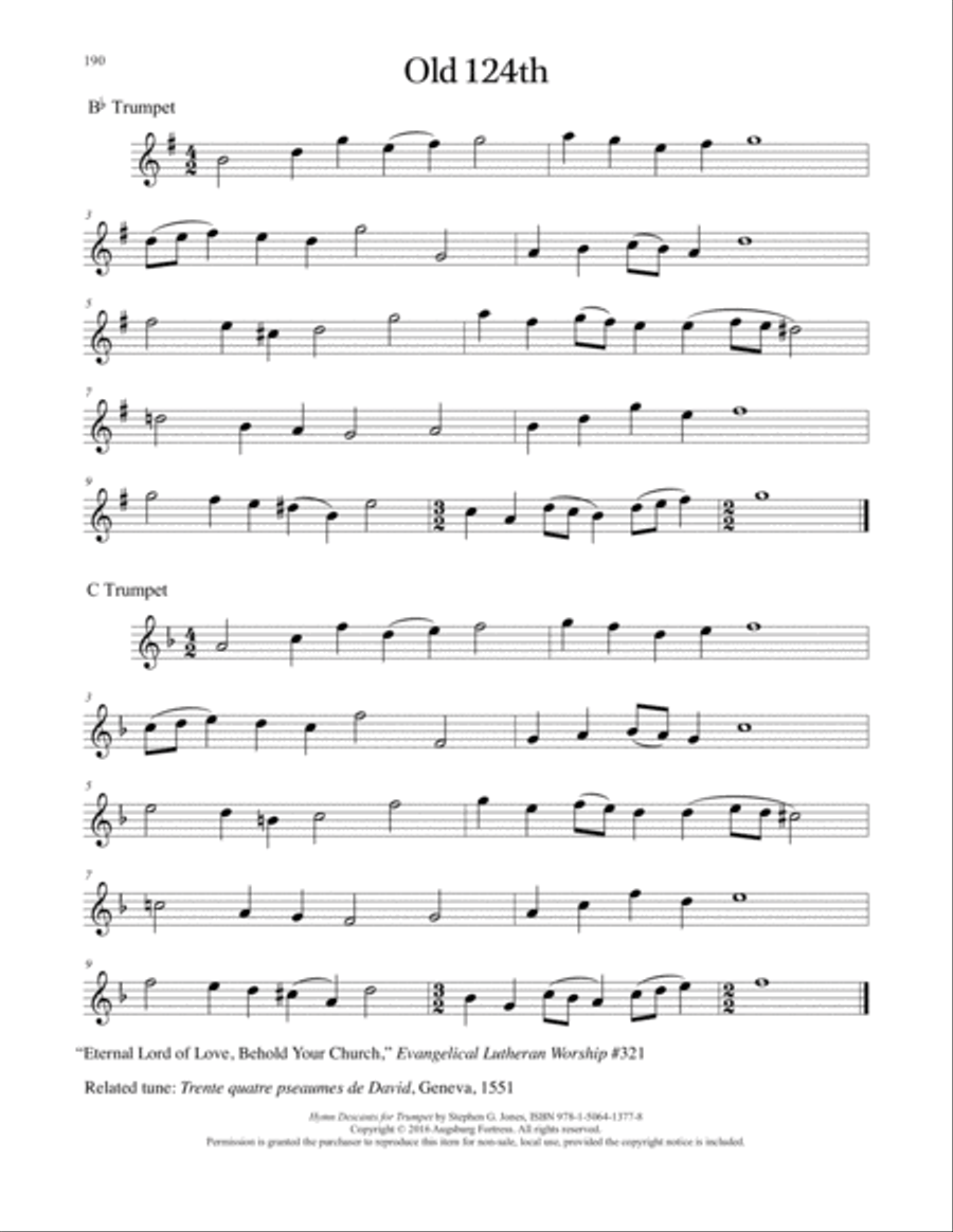 Hymn Descants for Trumpet C Trumpet scores gallery preview page 191