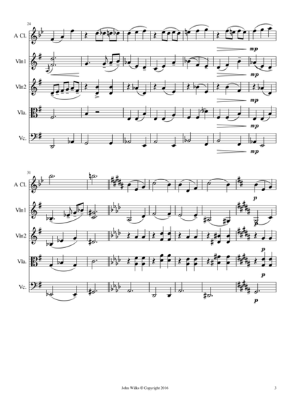 Reminiscence Waltz - Clarinet quintet image number null