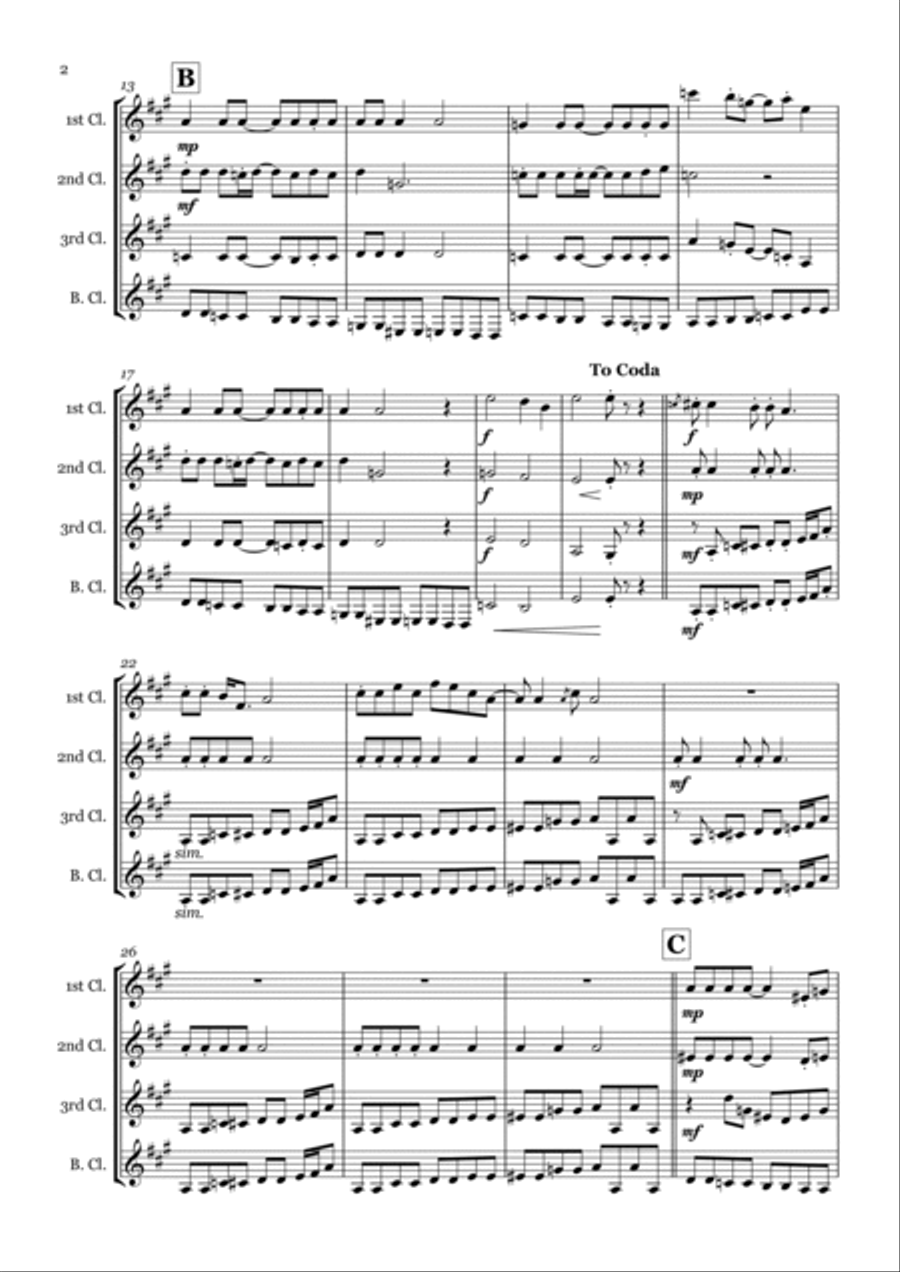 Lady Madonna Clarinet Quartet scores gallery preview page 2
