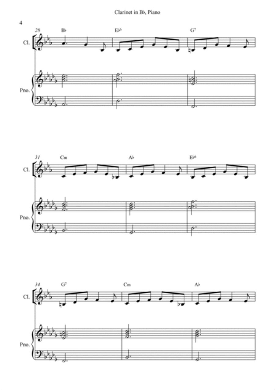 Snowman B-Flat Clarinet scores gallery preview page 4