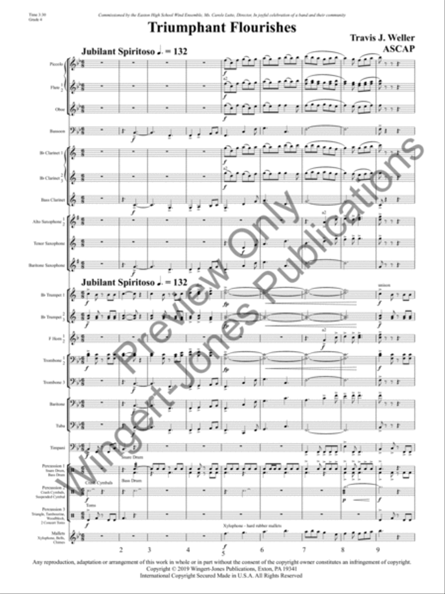 Triumphant Flourishes Concert Band scores gallery preview page 4