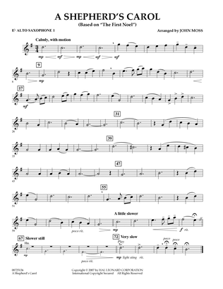 A Shepherd's Carol (Based On The First Noel) - Eb Alto Saxophone 1