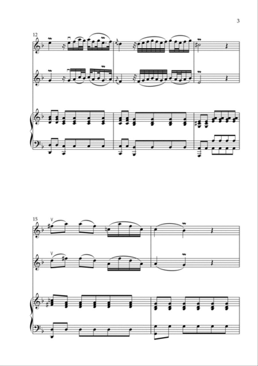 Adagio (from Concerto in D minor, BWV 974) - arr for 2 Violins and Piano (