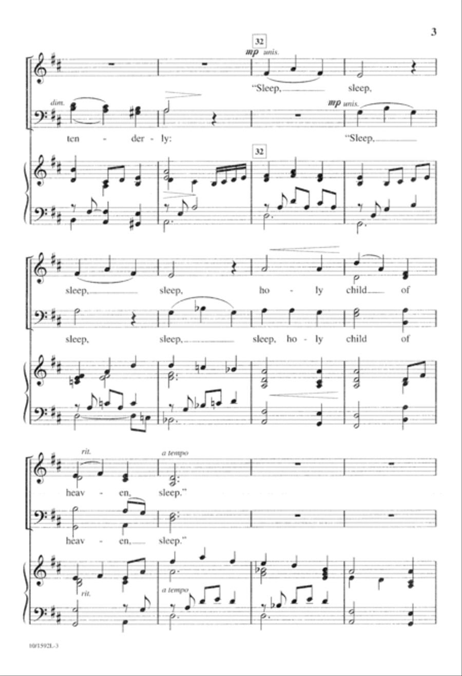 Shepherds' Cradle Song 4-Part scores gallery preview page 3