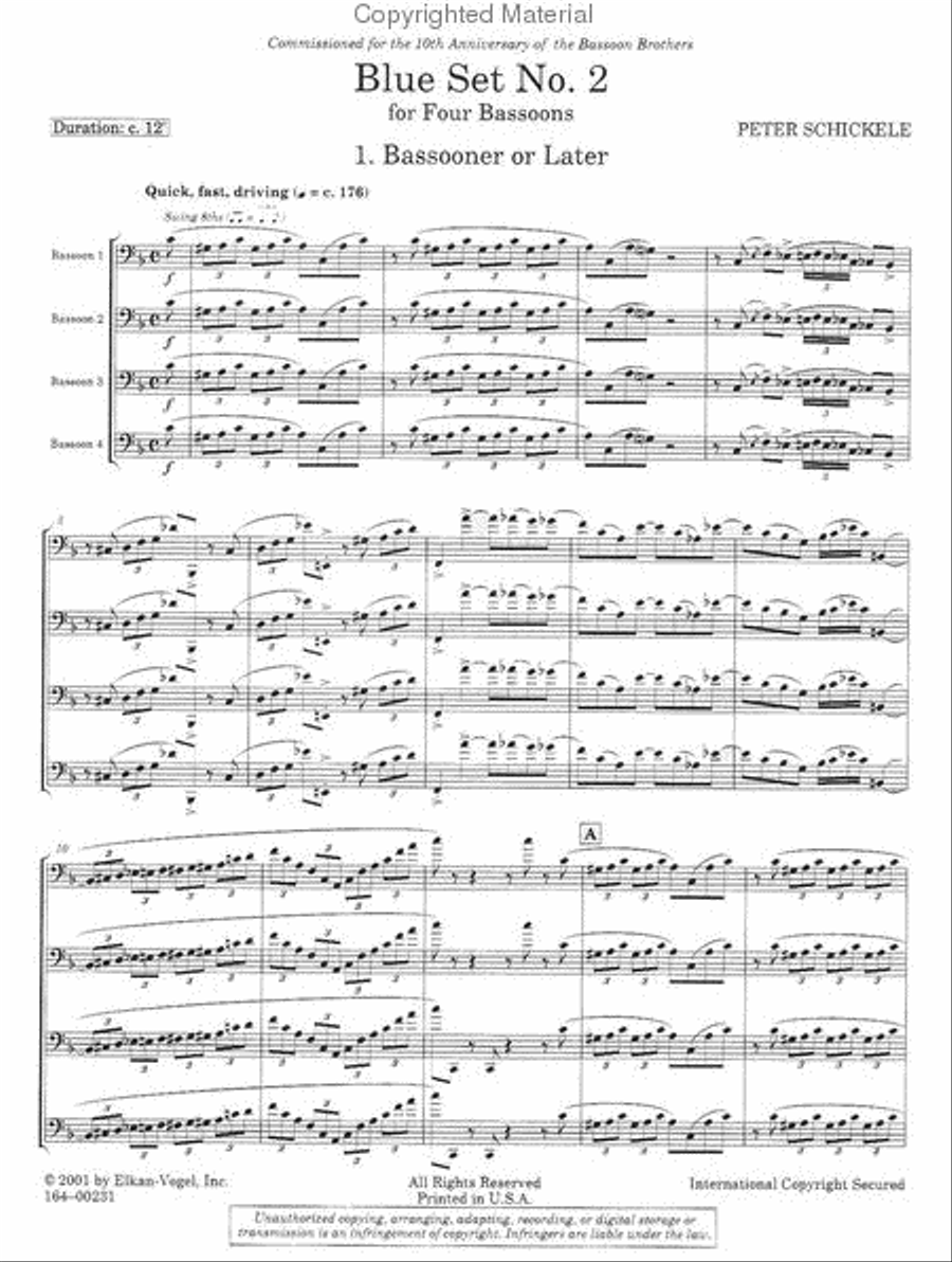 Blue Set No. 2 Blue Set No. 2 Bassoon Quartet scores gallery preview page 2