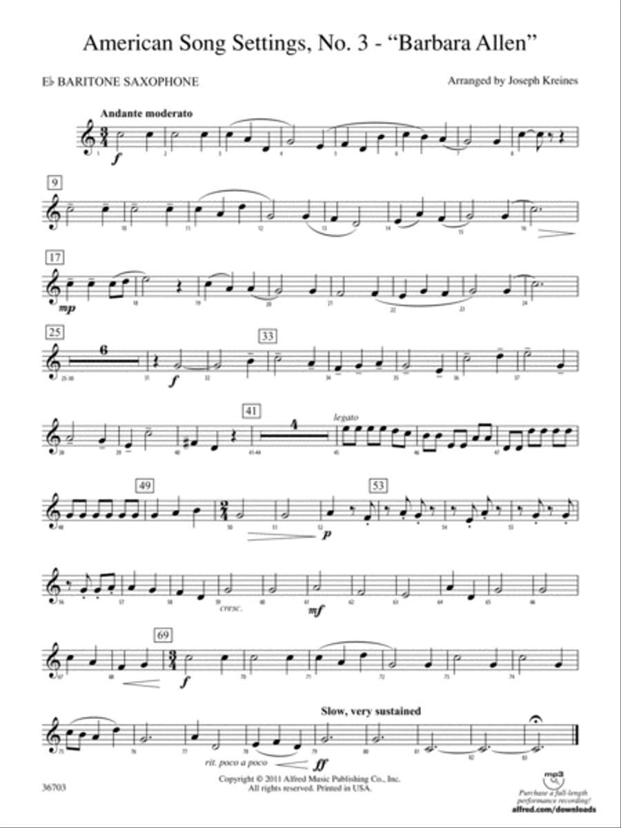 American Song Settings, No. 3 