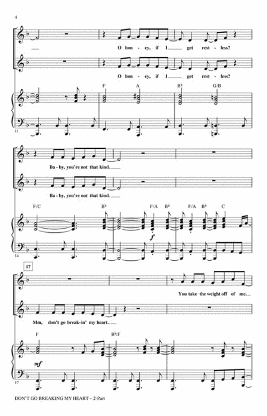 Don't Go Breaking My Heart 2-Part scores gallery preview page 3