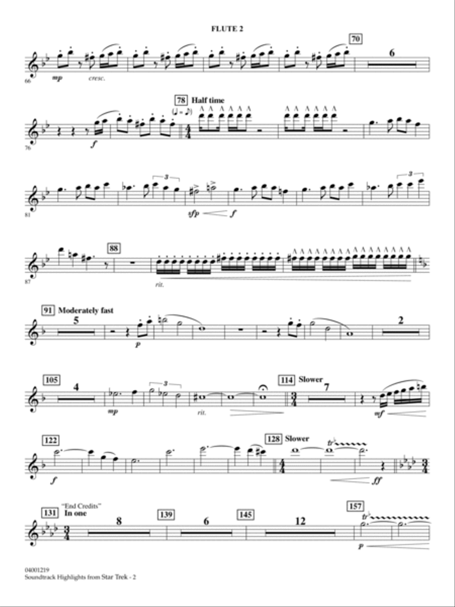 Star Trek - Soundtrack Highlights - Flute 2 Flute scores gallery preview page 2