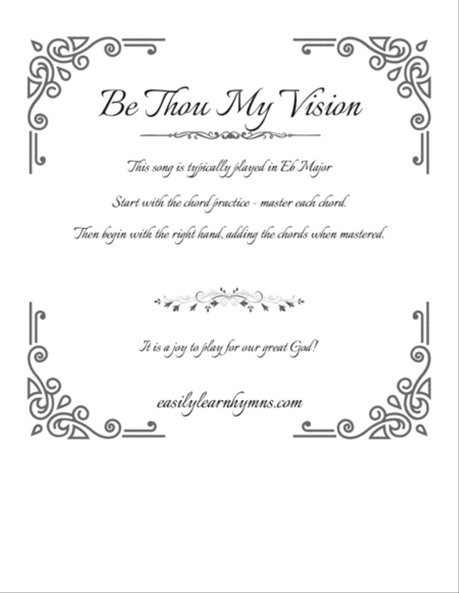 Be Thou My Vision (Slane) Arranged in 3 keys Easy to Play Hymn Irish Song Voice scores gallery preview page 4