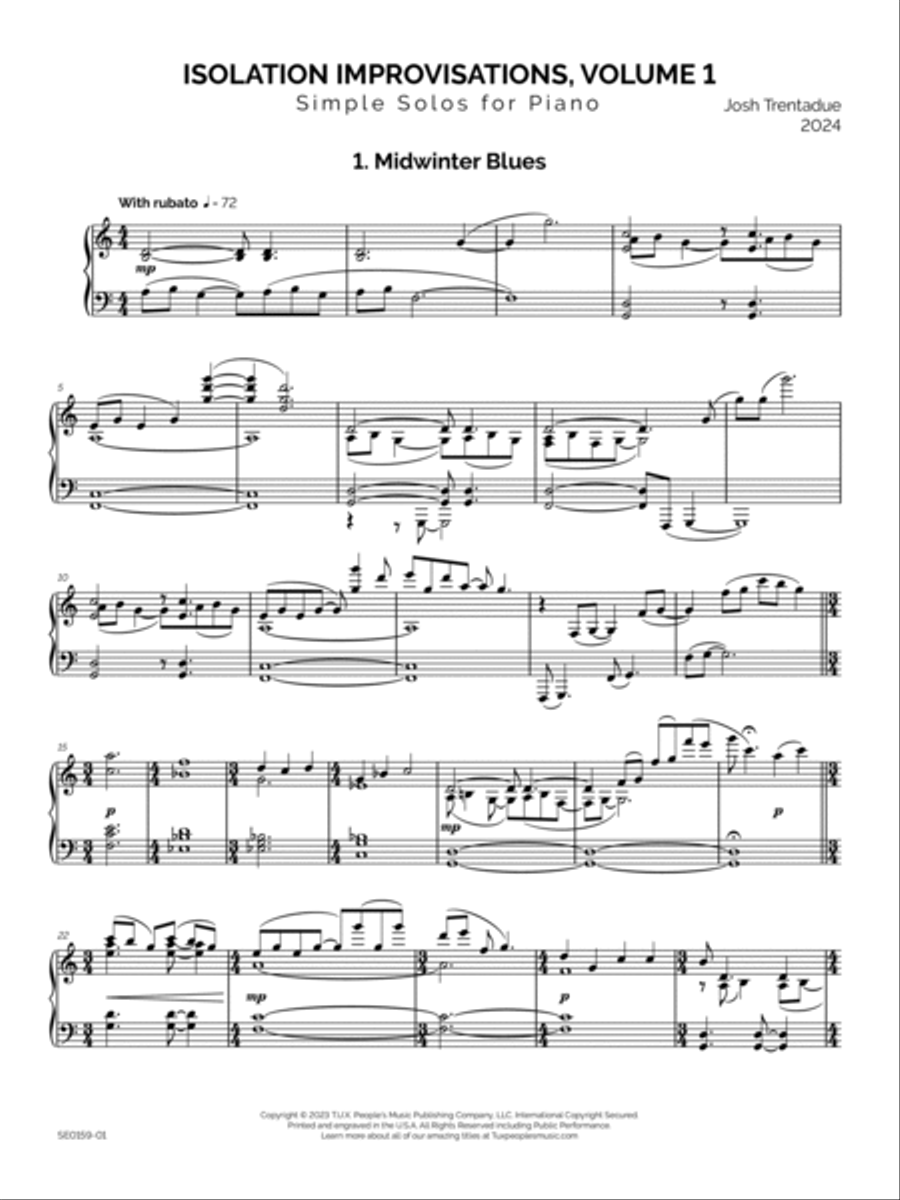 Isolation Improvisations, Volume 1 Piano Solo scores gallery preview page 6