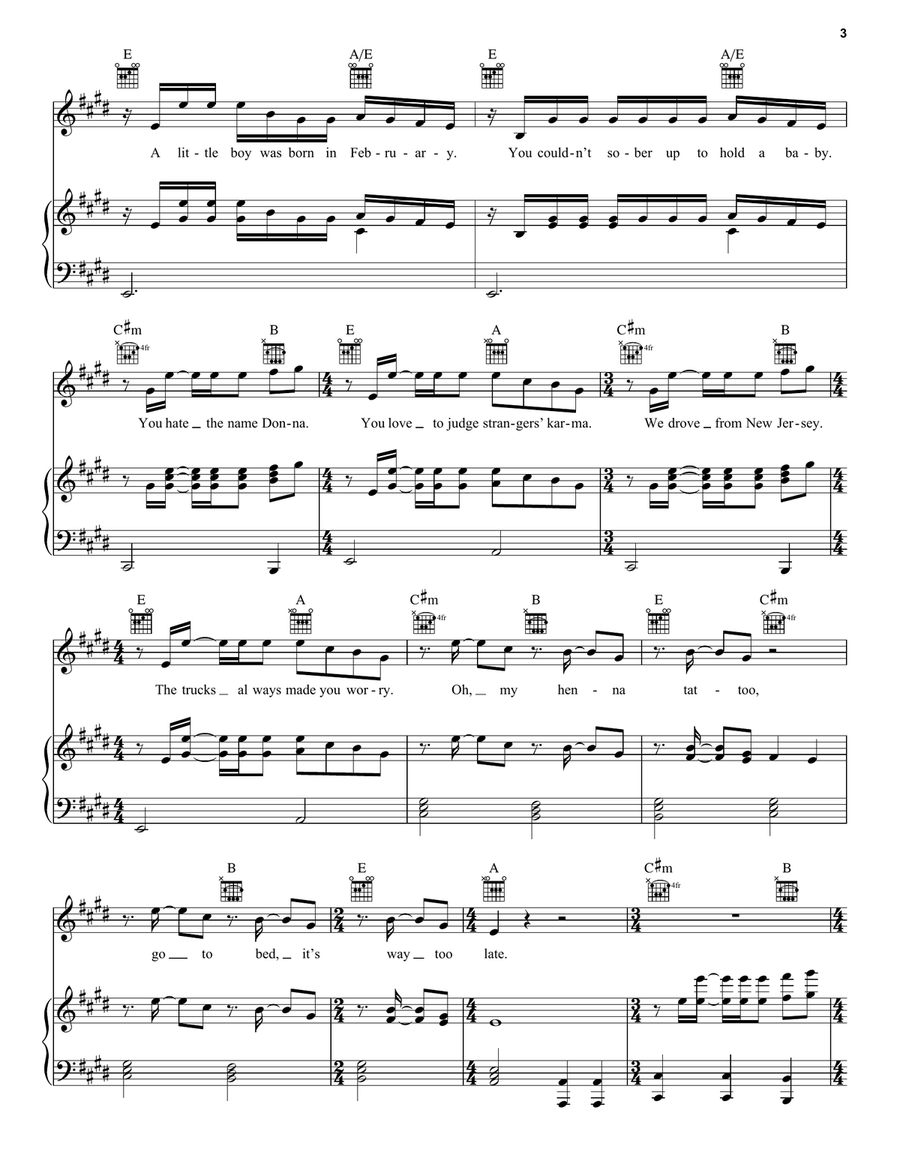 Donna Piano, Vocal, Guitar scores gallery preview page 3