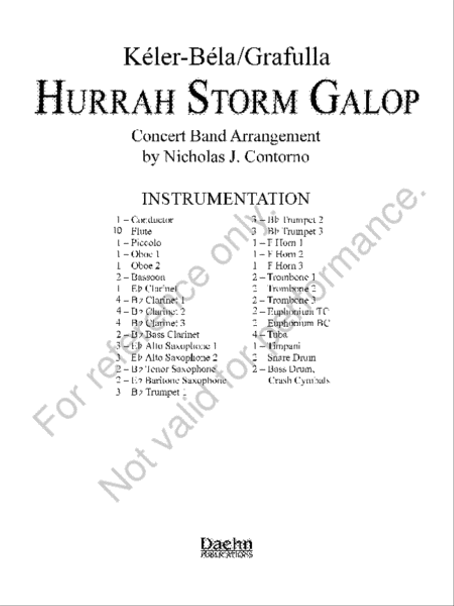 Hurrah Storm Galop Concert Band scores gallery preview page 2