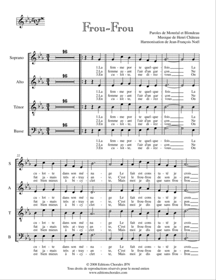 Frou-Frou 4-Part scores gallery preview page 1