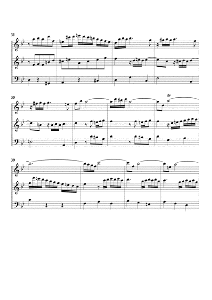 Organ trio in D minor (Breitkopf edition no.26) (arrangement for 3 recorders) image number null