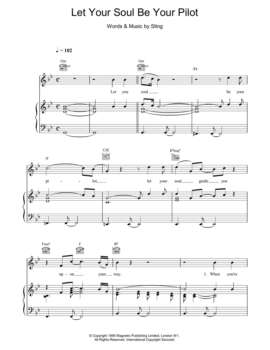 Let Your Soul Be Your Pilot Piano, Vocal, Guitar scores gallery preview page 1