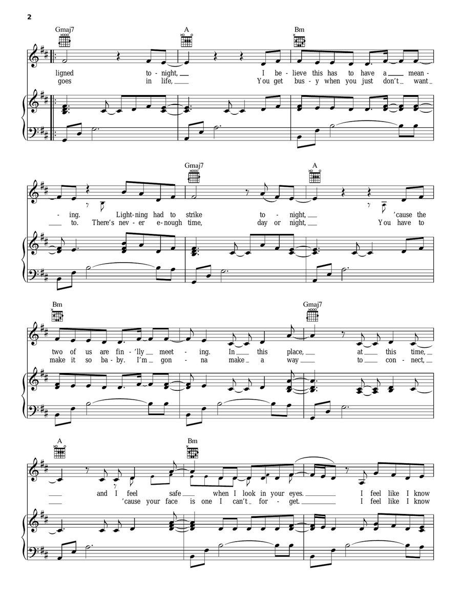 Call You Tonight Piano, Vocal, Guitar scores gallery preview page 2