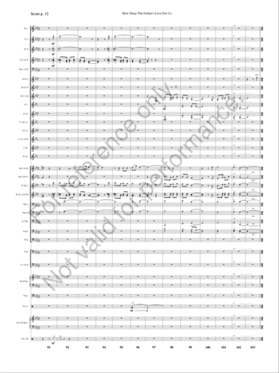 How Deep The Father's Love For Us Concert Band scores gallery preview page 15
