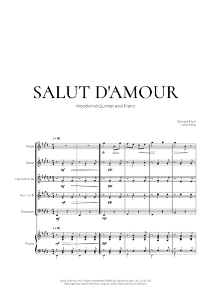 Salut D’amour (Woodwind Quintet and Piano) - Edward Elgar image number null