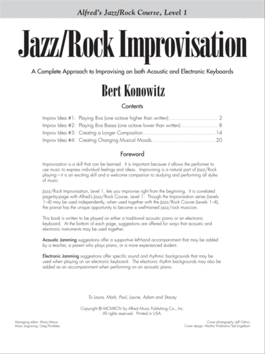 Alfred's Basic Jazz/Rock Course - Jazz/Rock Improvisation (Level 1) Piano Method scores gallery preview page 5