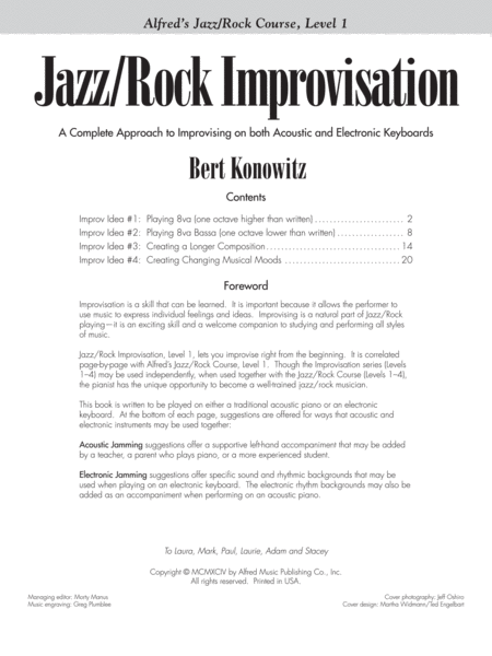 Alfred's Basic Jazz/Rock Course - Jazz/Rock Improvisation (Level 1)