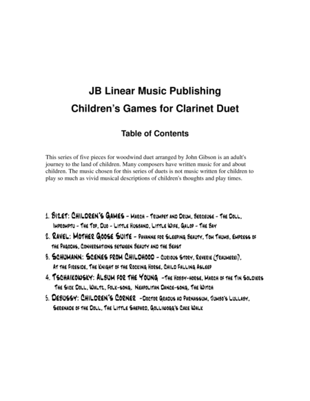 Children's Games Book for Clarinet Duet image number null
