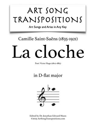 Book cover for SAINT-SAËNS: La cloche (transposed to D-flat major)