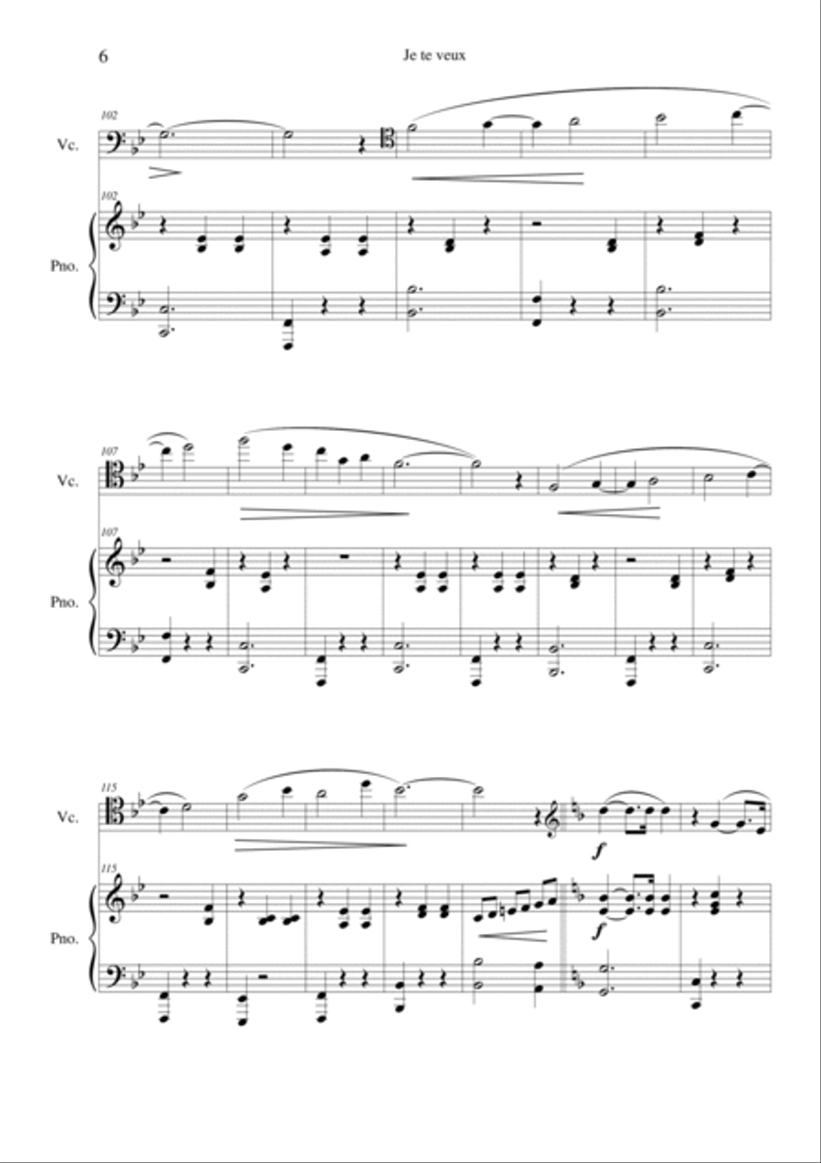 Je Te Veux Je Te Veux Piano scores gallery preview page 6