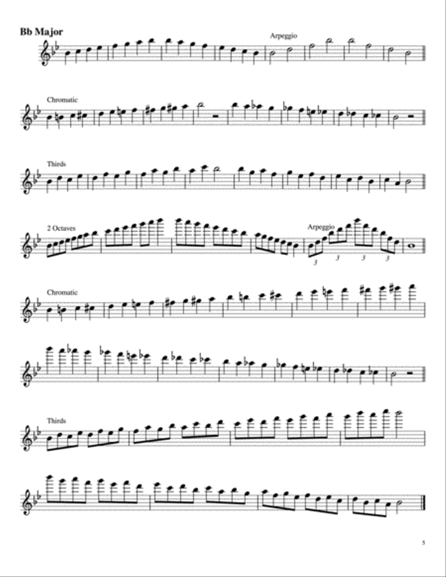 Comprehensive Flute Scales and Arpeggios - Major Flute Solo scores gallery preview page 5