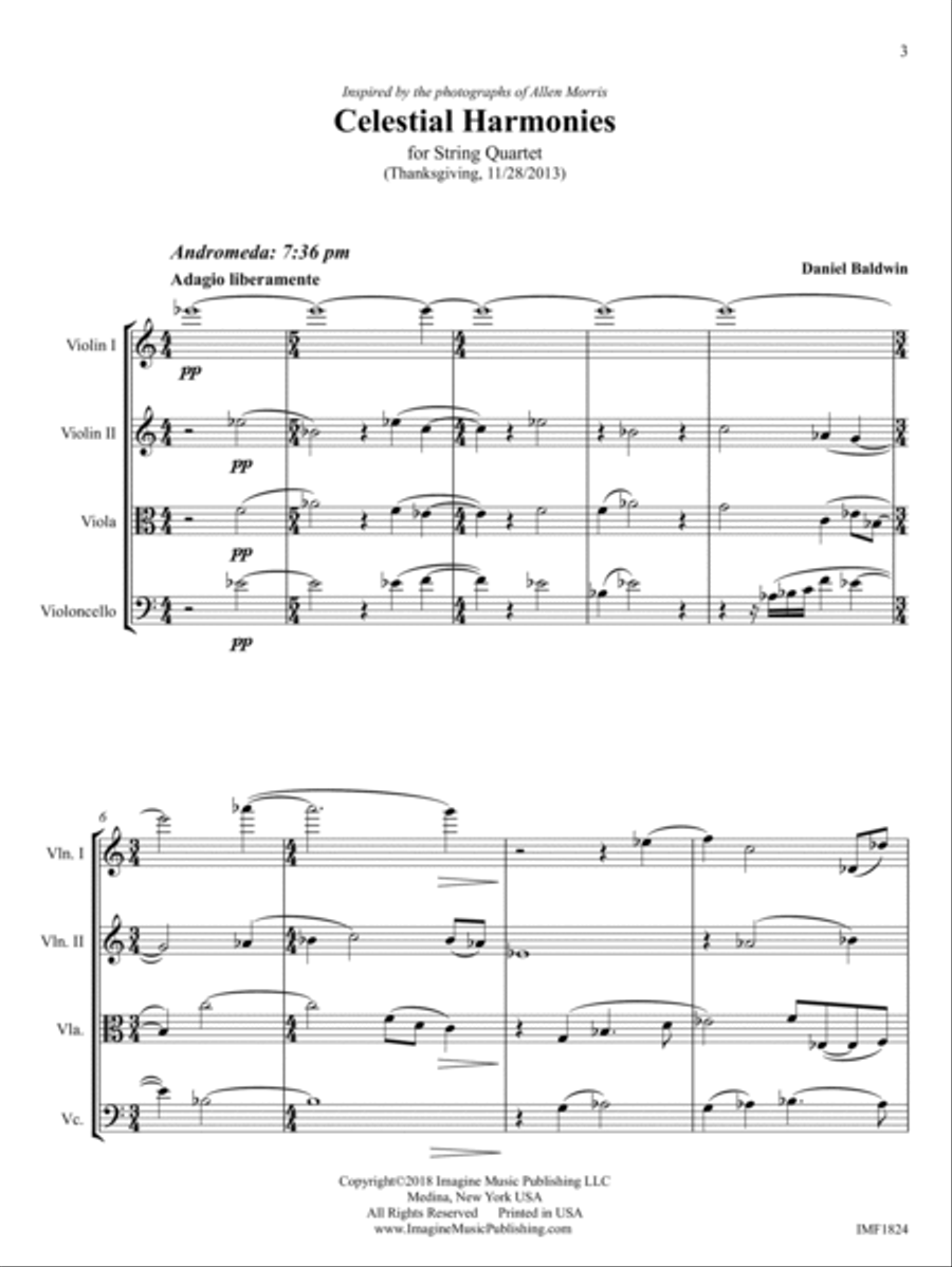 Celestial Harmonies String Quartet scores gallery preview page 3