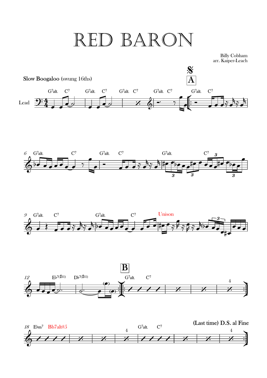 Red Baron Piano, Vocal scores gallery preview page 1