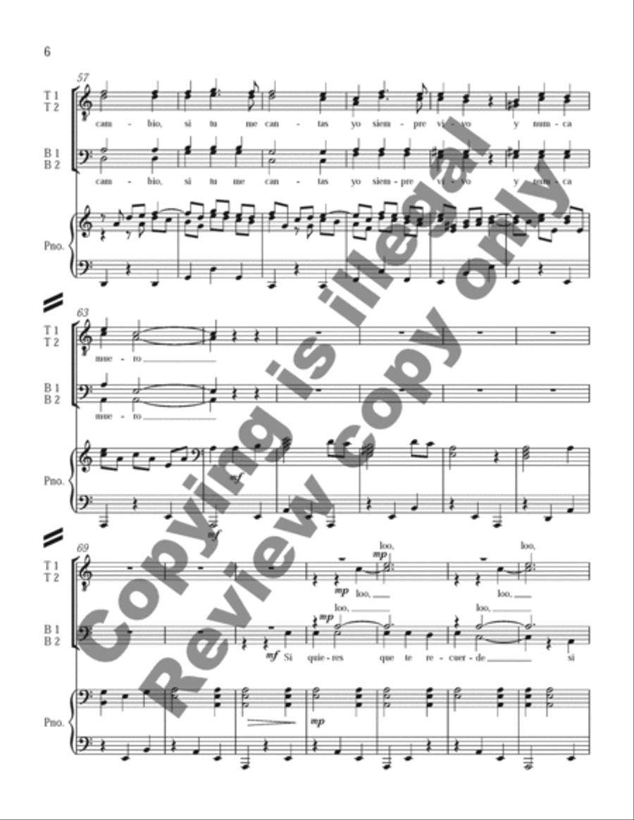 Three Mexican Folk Songs: 1. La Martiniana TTBB scores gallery preview page 6