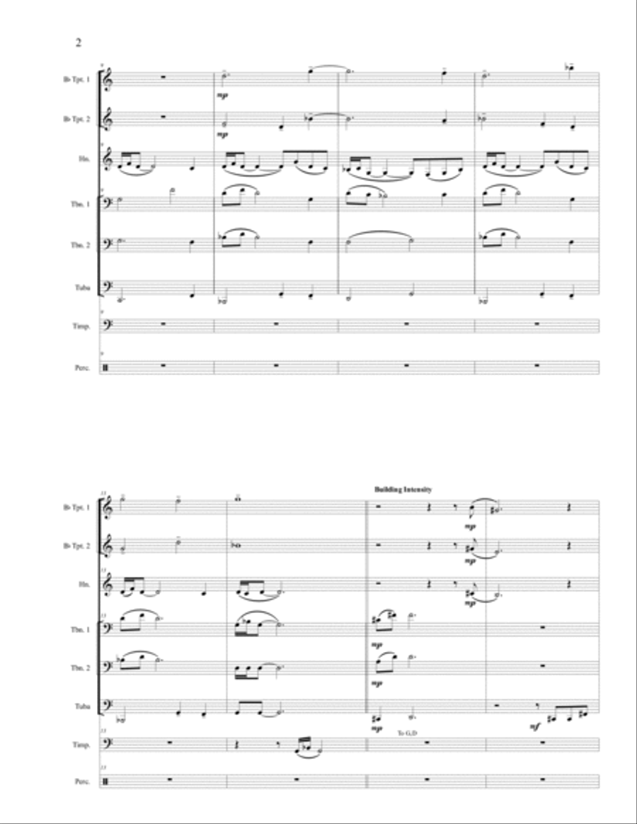 Preamble for brass and percussion Horn scores gallery preview page 2