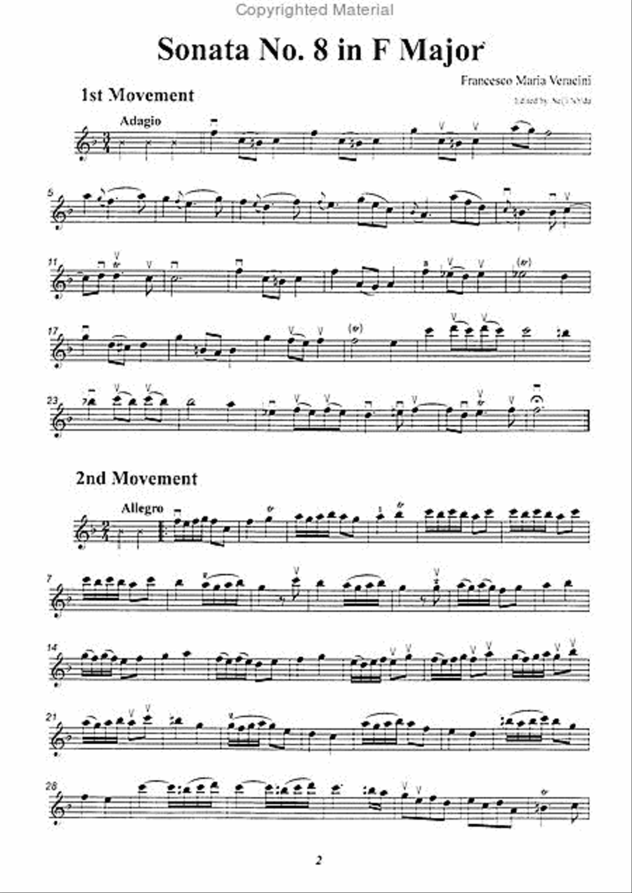 Sonata No. 8 in F Major Violin scores gallery preview page 2