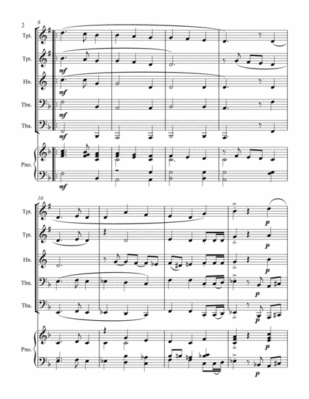 Away in a Manger (Brass Quintet) with Piano accompaniment image number null