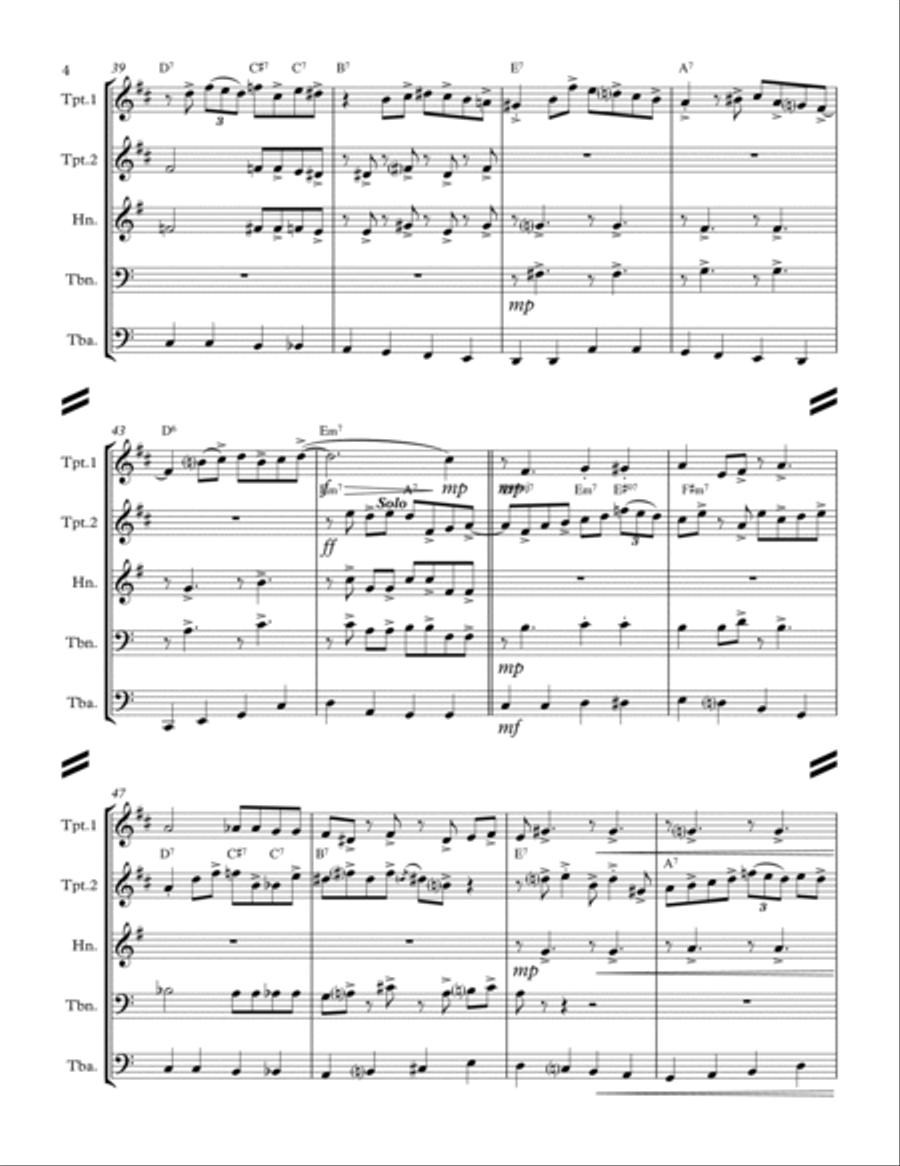 Don't Get Around Much Anymore Brass Ensemble scores gallery preview page 5