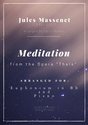 Book cover for Meditation from "Thais" (for Euphonium in Bb and Piano)