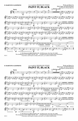 Book cover for Paint It, Black: E-flat Baritone Saxophone