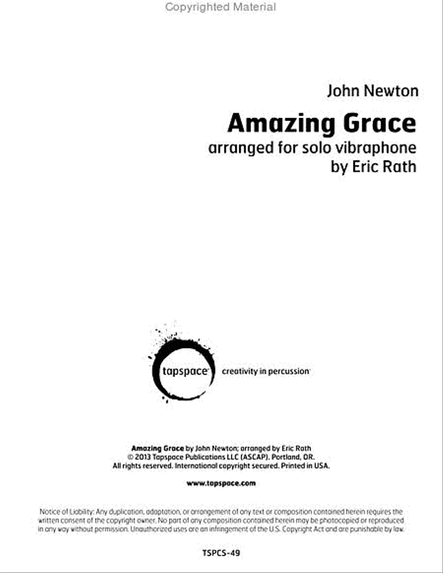 Amazing Grace (solo) Vibraphone scores gallery preview page 2