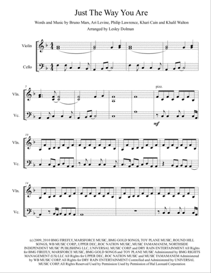 Just The Way You Are String Duet scores gallery preview page 1