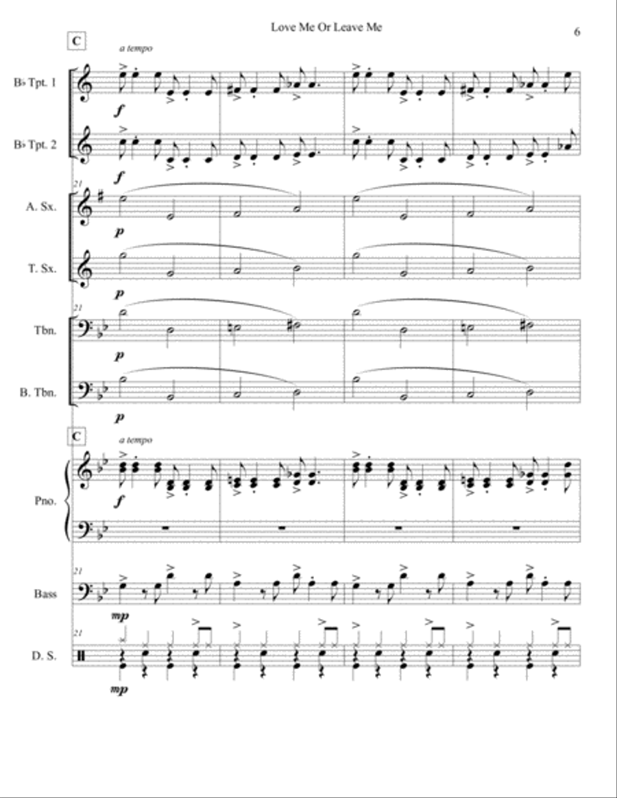 Love Me Or Leave Me Love Me Or Leave Me Jazz Ensemble scores gallery preview page 6
